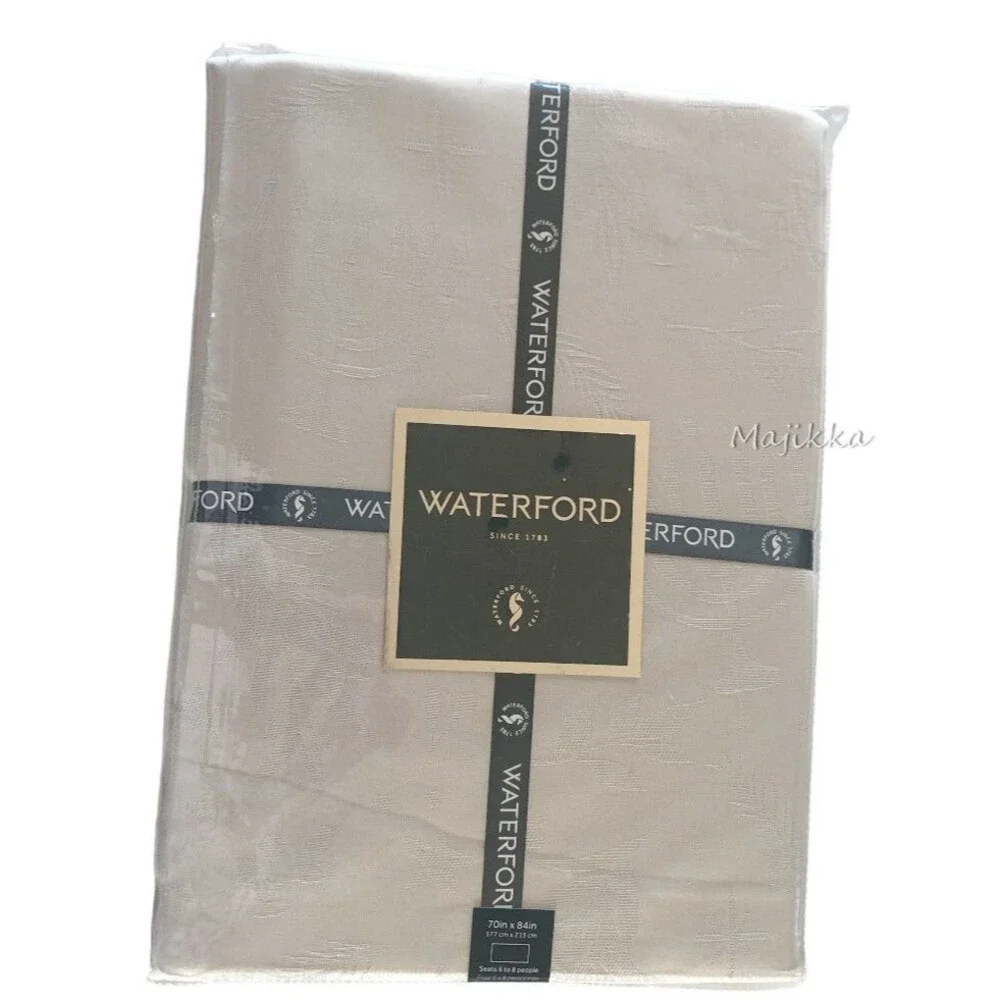 Waterford Luxury Tablecloth Gray Hanukkah Menorah Star Festival of Lights 70x84